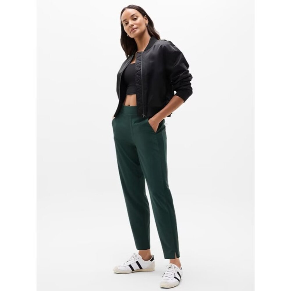 New Athleta 6 Brooklyn Mid Rise Ankle Pant Pine Green Size 6 Regular - Picture 4 of 6